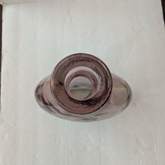 Vintage Hand Blown Glass Bottle Vase Purple Rose Gold Pink Spanish Bottle Boho - Picture 2 of 11